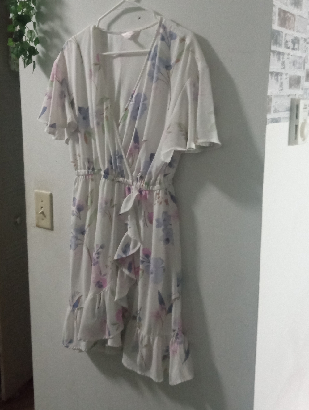 LC Lauren Conrad Soft Ivory Dress with Subtle Pink Logo